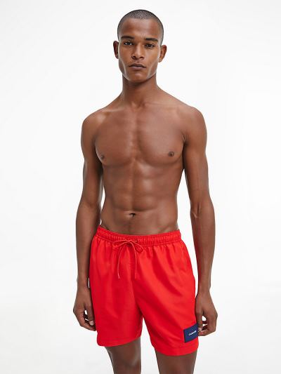 Calvin Klein Fürdőruha HU096990 | Calvin Klein Core Solids Medium Drawstring Férfi Úszónadrág Piros
